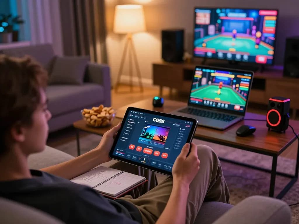 Enjoying gaming sessions on the GG88 platform with a cozy home setup