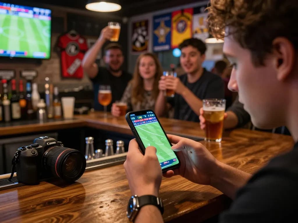 Engaging in thrilling live betting on gg88live with friends during a football match.