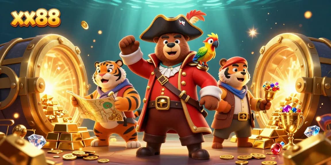 Experience exciting gameplay at xx88 with treasure hunting in this vibrant casino scene.