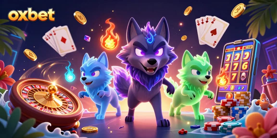 Generate wins with oxbet's dynamic 3D casino scene showcasing luck and excitement.