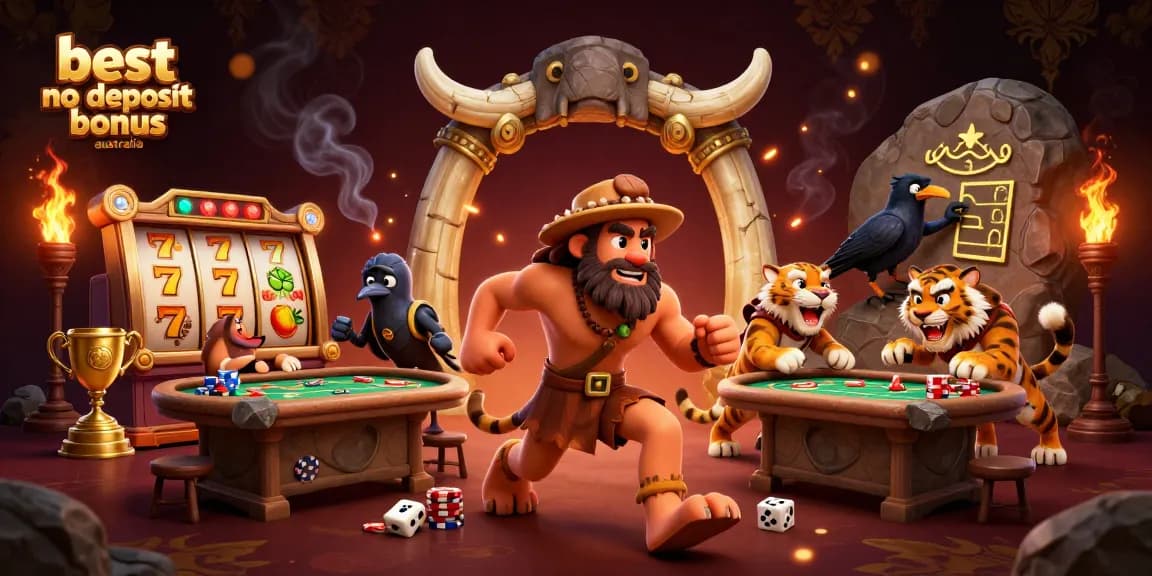 Experience the best no deposit bonus Australia in a vibrant prehistoric casino scene with dynamic rewards gaming.