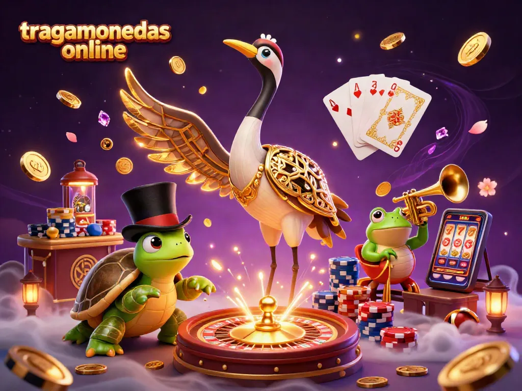 Juega tragamonedas online en un ambiente vibrante repleto de monedas doradas y luces brillantes
