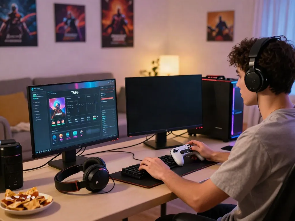 Engaged user on https://ta88.network/ enjoying online gaming with vibrant atmosphere.