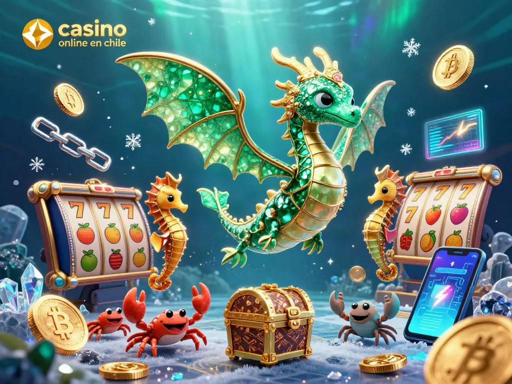 Gana en el casino online en Chile usando tragamonedas y símbolos de jackpot en un entorno vívido.