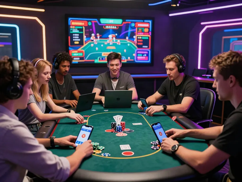 Exciting online casino gaming scene showcasing players engaged with fc88's vibrant poker interface and modern design.