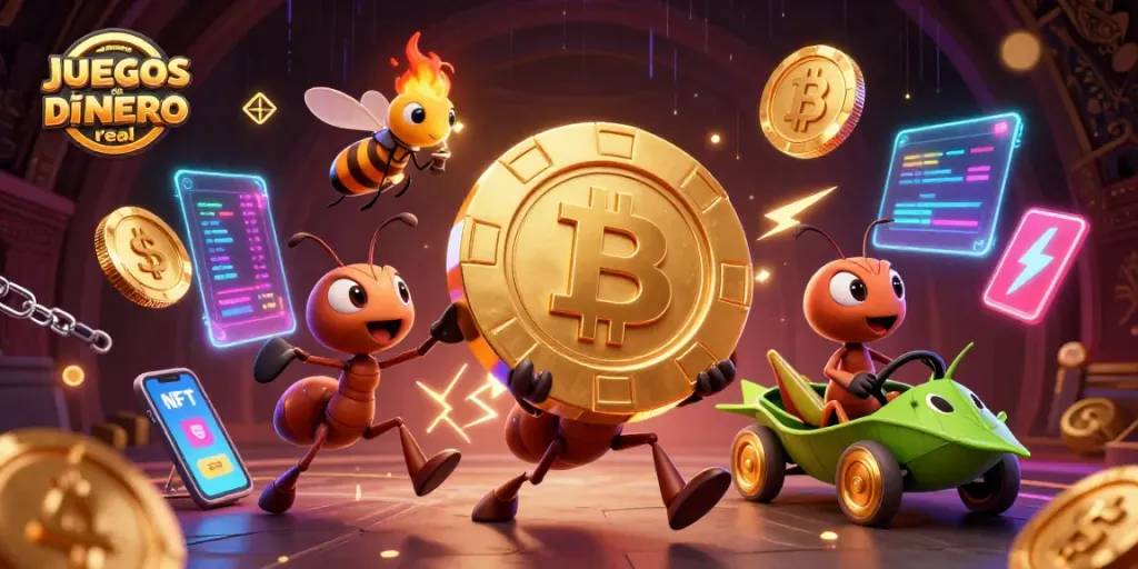 Juega en los mejores juegos de casino dinero real con esta vibrante ilustración 3D.