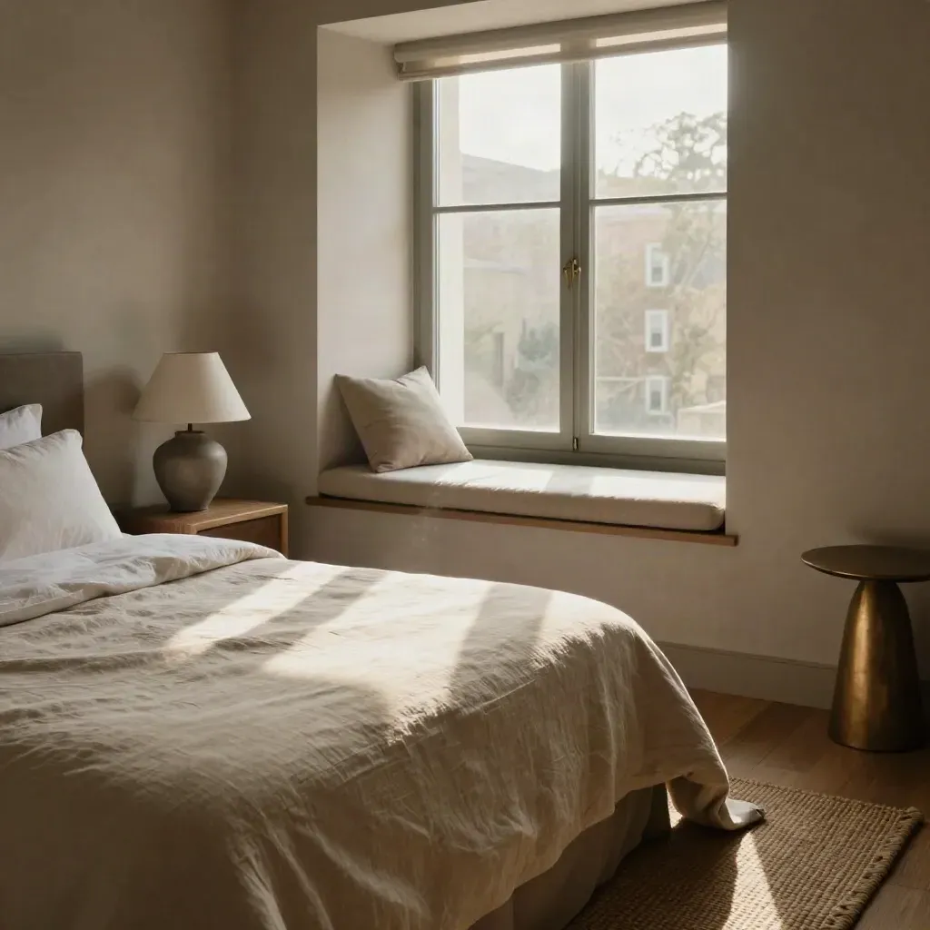 Dormitorio en alquiler de larga estancia, cálido y listo para entrar a vivir, con luz suave.