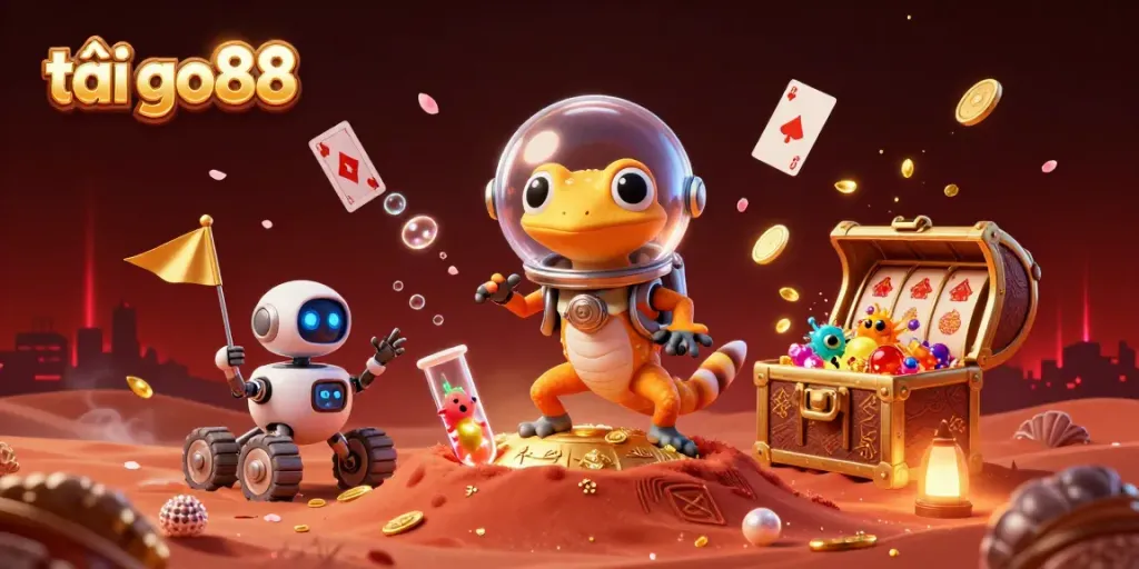 Immerse in gaming with tải go88 at the heart of a vibrant Martian casino.