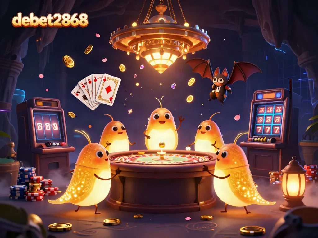 Engage with the vibrant glowworm scene at debet2868 casino, featuring neon lights and cascading riches.