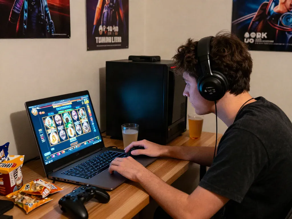 Player enjoying exciting slot games at https://choinohu.vip/ in a cozy gaming environment.