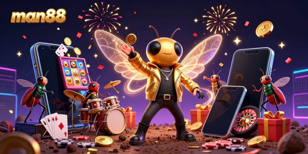 Experience thrilling gameplay with man88 through an engaging casino scene featuring characters and vibrant elements.