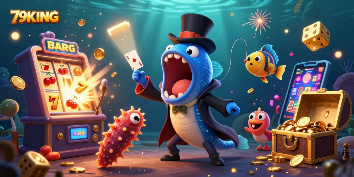 Engage in exciting gameplay at 79KING with a vibrant underwater casino scene filled with magical elements.