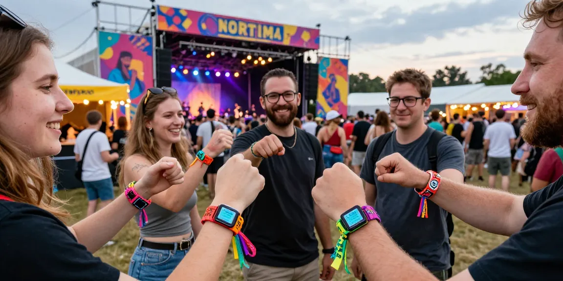 Customized fabric wristbands with NFC chips enhance access control and engagement at lively events.