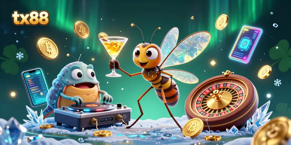 Engage with tx88's vibrant 3D casino scene showcasing unique characters and immersive gaming elements.